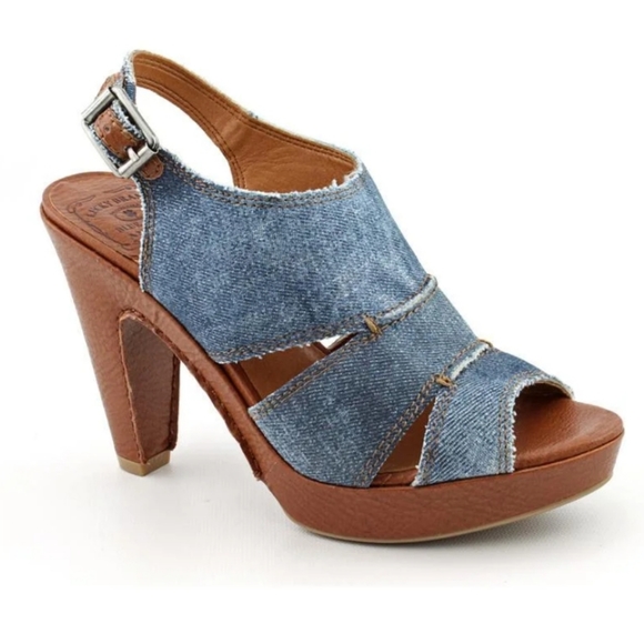 Lucky Brand Shoes - {Lucky Brand} Indigo Peggy Denim Platforms Heels